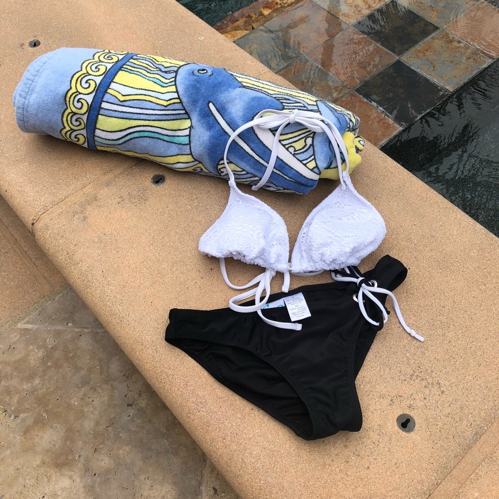 White and Black Bikini